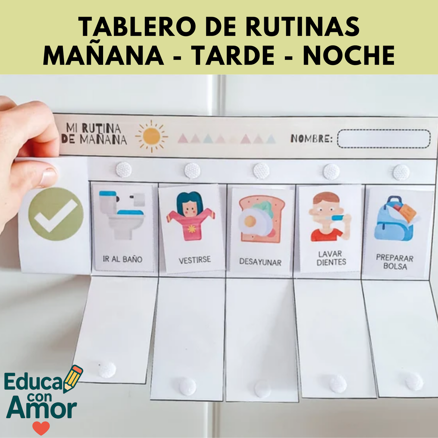 Tablero de Rutinas con Amor – Imprimible para niños