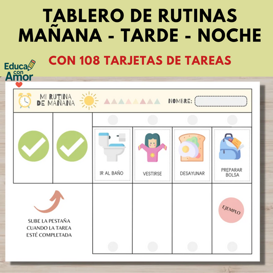 Tablero de Rutinas con Amor – Imprimible para niños